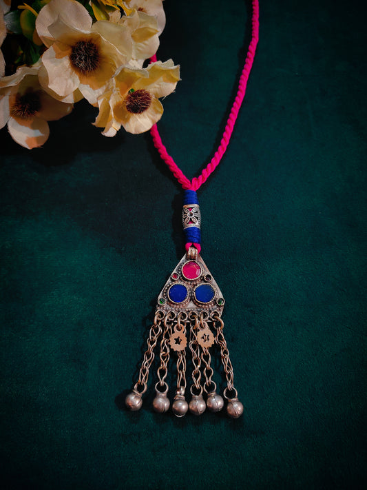 Pink Nomad Afghan Neckpiece