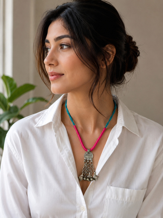 Surkh Firoza Afghan Pendant Necklace