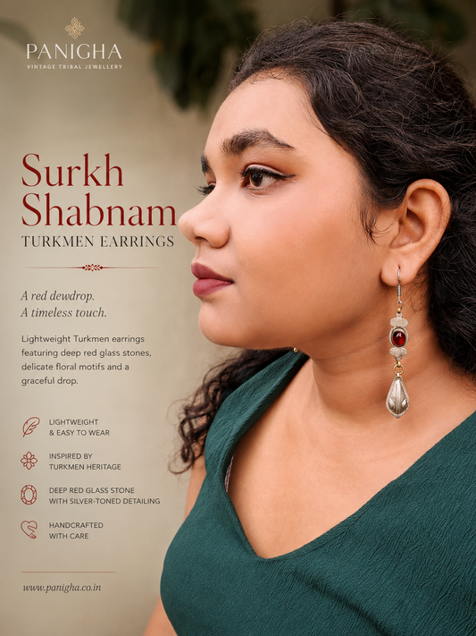 Surkh Shabnam Turkmen Earrings