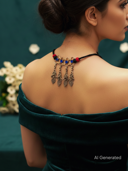 Afghan Tribal Blue Stone Choker