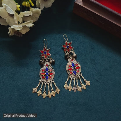 Surkh-o-Neel Afghan Earrings