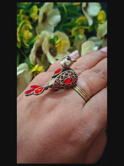 Afghan Bird Ring (red)