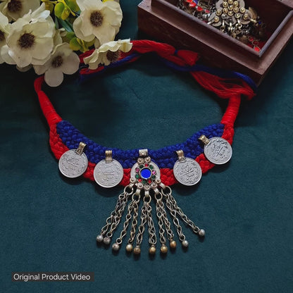 Neel-Surkh Afghan Coin Choker