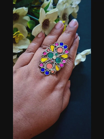Rang-E-Bahar Vintage Afghan Statement Ring