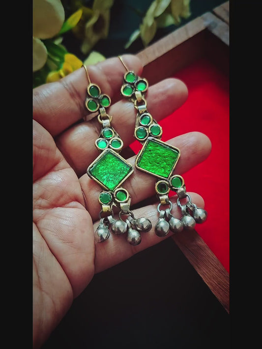 Kuchi Rang Earrings –  Green