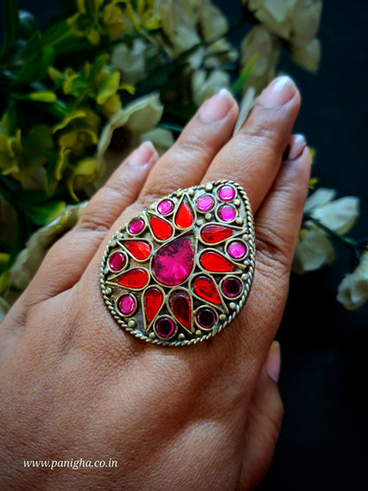 Surkh Gulabi Afghan Statement Ring