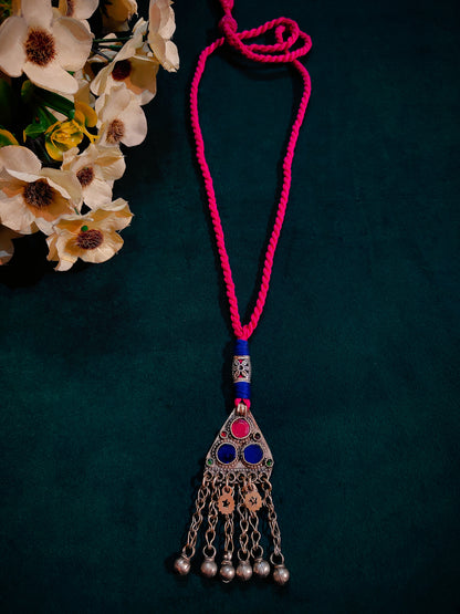 Pink Nomad Afghan Neckpiece