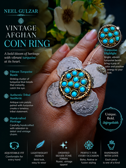 Neel Gulzar Vintage Afghan Coin Ring