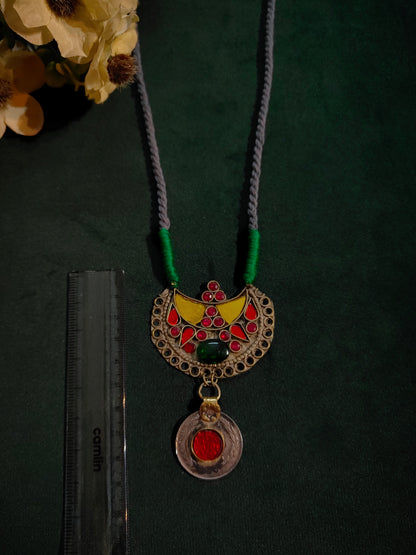 Vintage Afghan Crescent Medallion Neckpiece