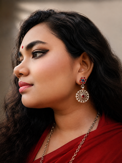 Daira-e-Gul Afghan Earrings