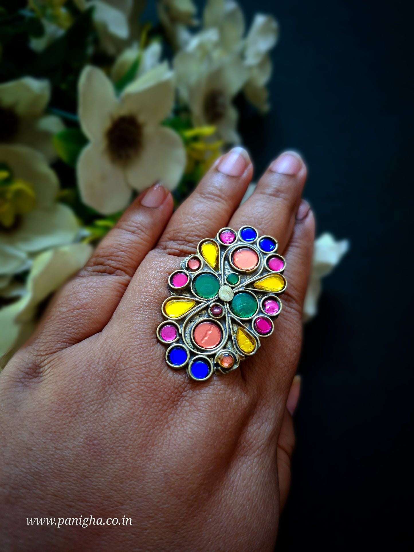 Rang-E-Bahar Vintage Afghan Statement Ring