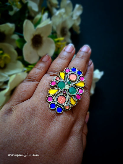 Rang-E-Bahar Vintage Afghan Statement Ring