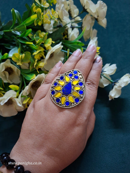 Neela Pila Afghan Statement Ring
