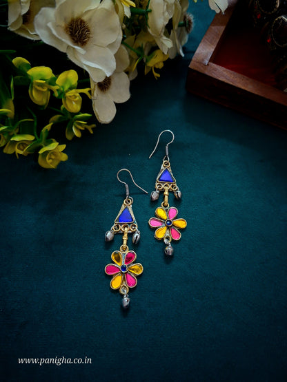 Desert Flower Triangle Earrings