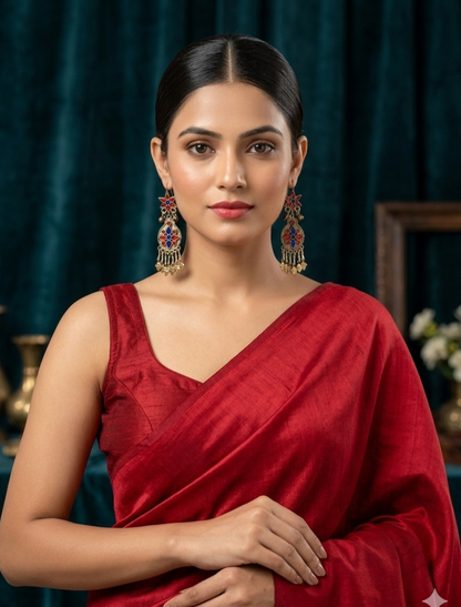 Surkh-o-Neel Afghan Earrings