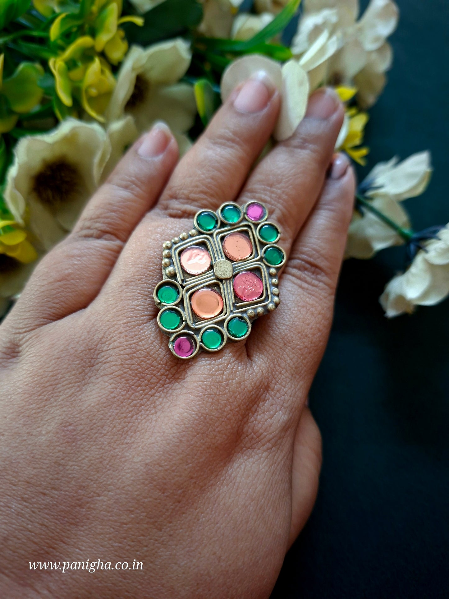 Sabz-Gul Vintage Afghan Statement Ring