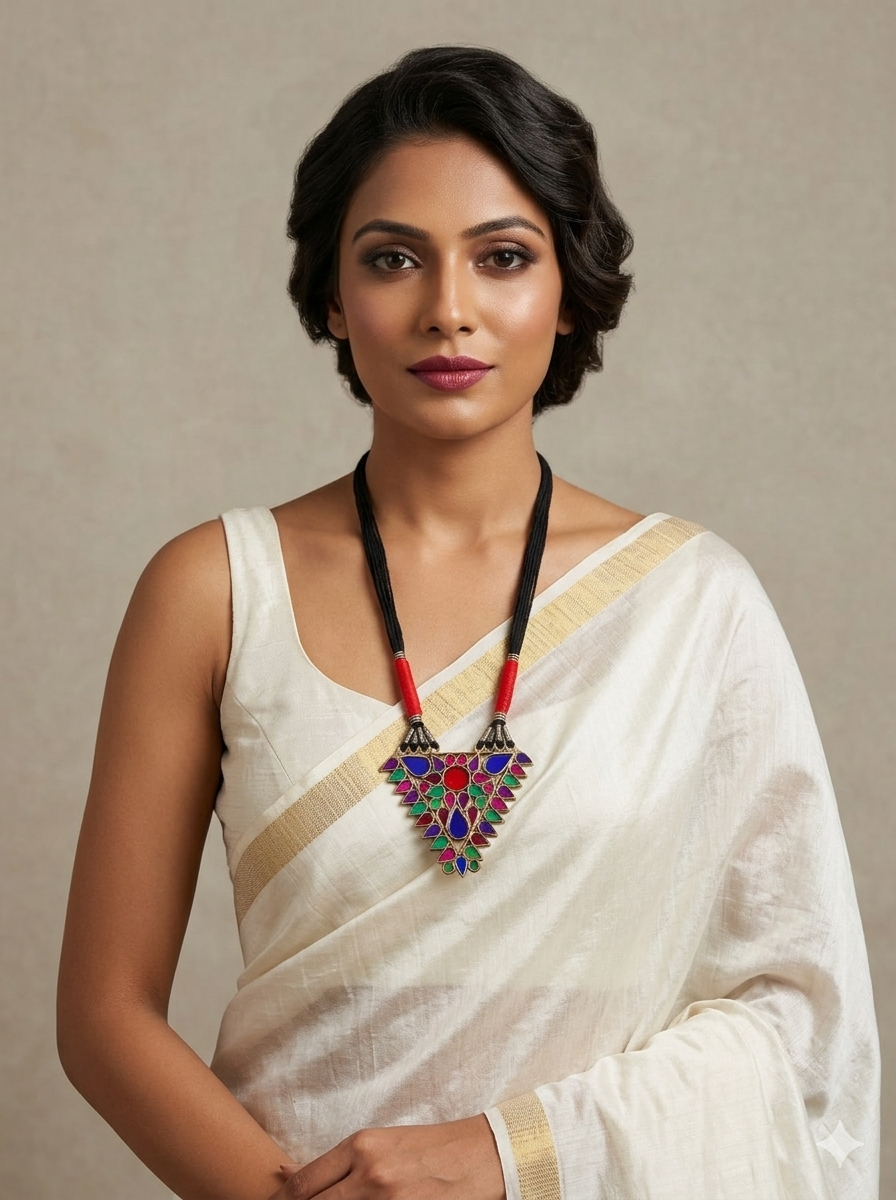 Noor-e-Rang Afghan Pendant Neckpiece