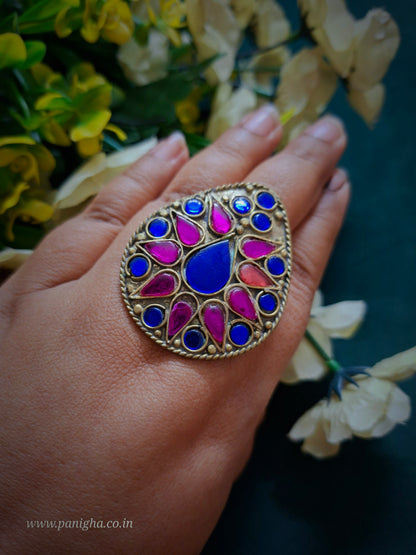 Neel Gulabi Afghan Statement Ring
