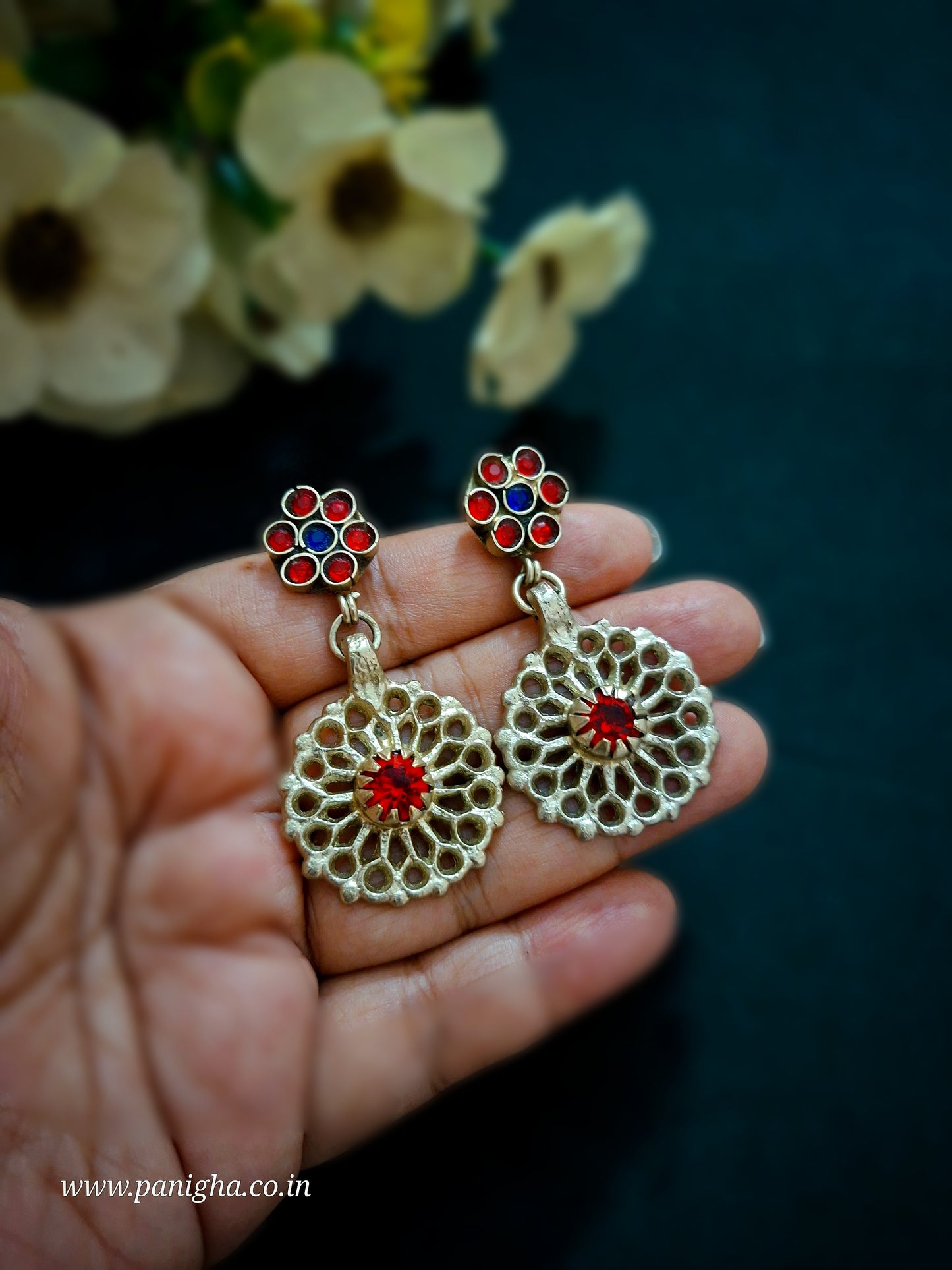 Daira-e-Gul Afghan Earrings