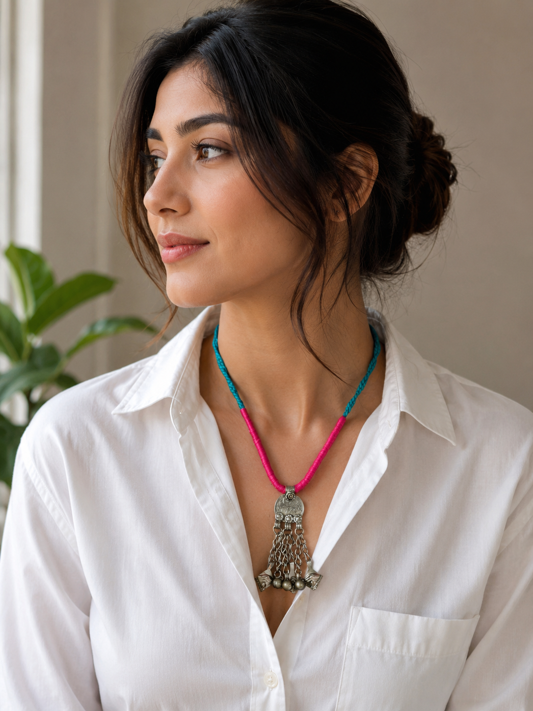 Surkh Firoza Afghan Pendant Necklace