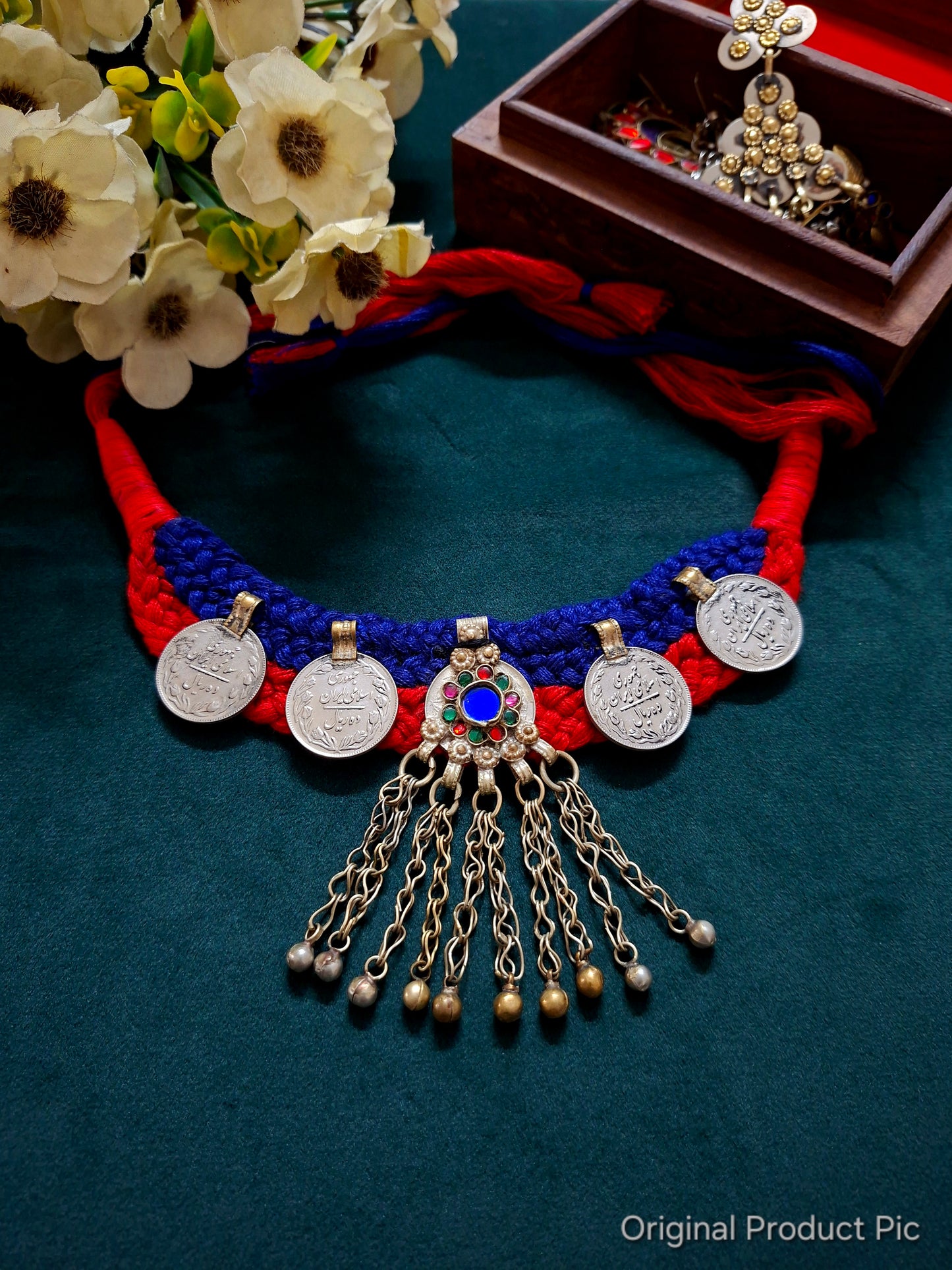 Neel-Surkh Afghan Coin Choker