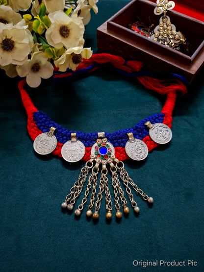Neel-Surkh Afghan Coin Choker
