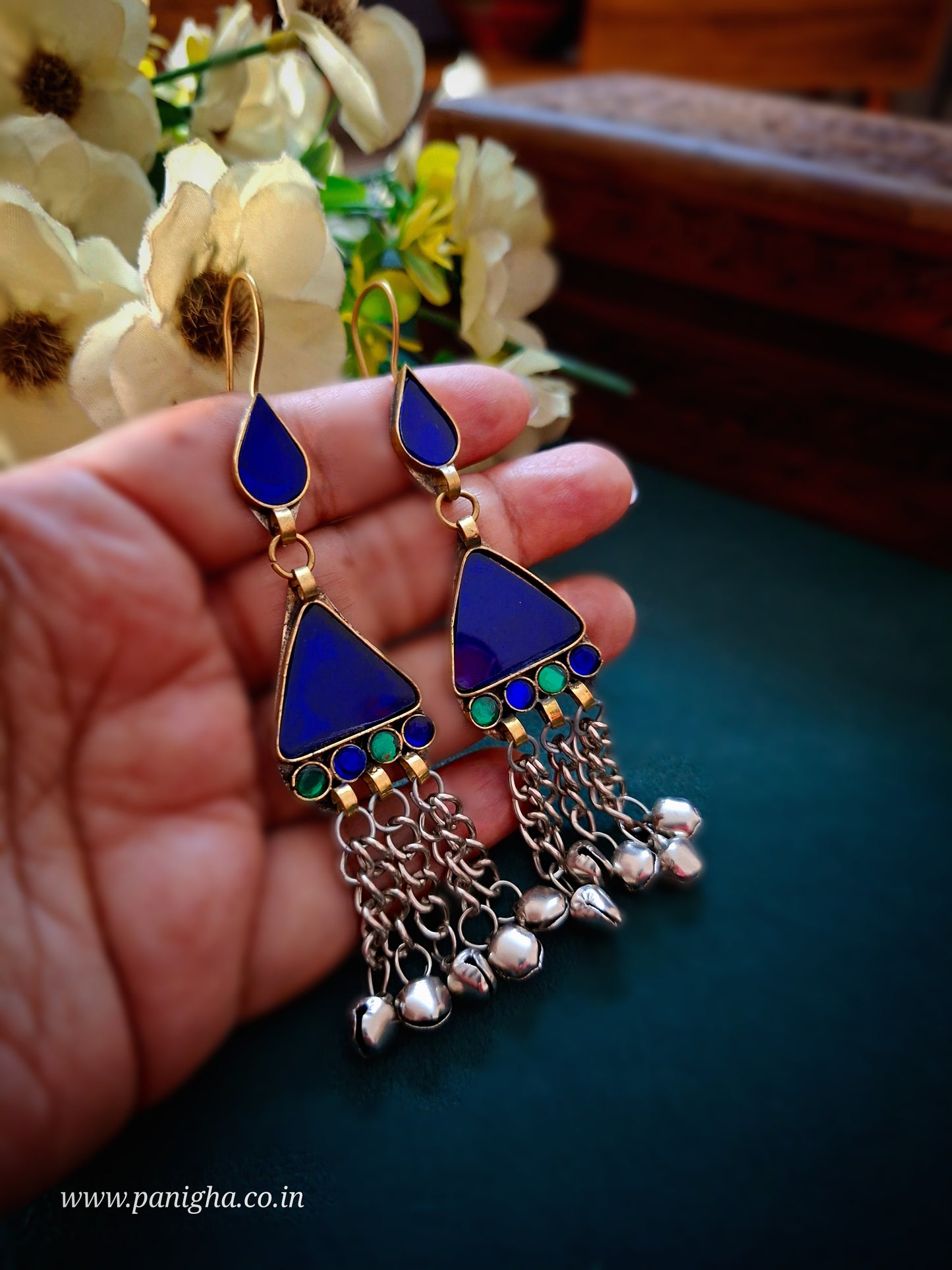 Neel Trikon Boond Afghan Earrings