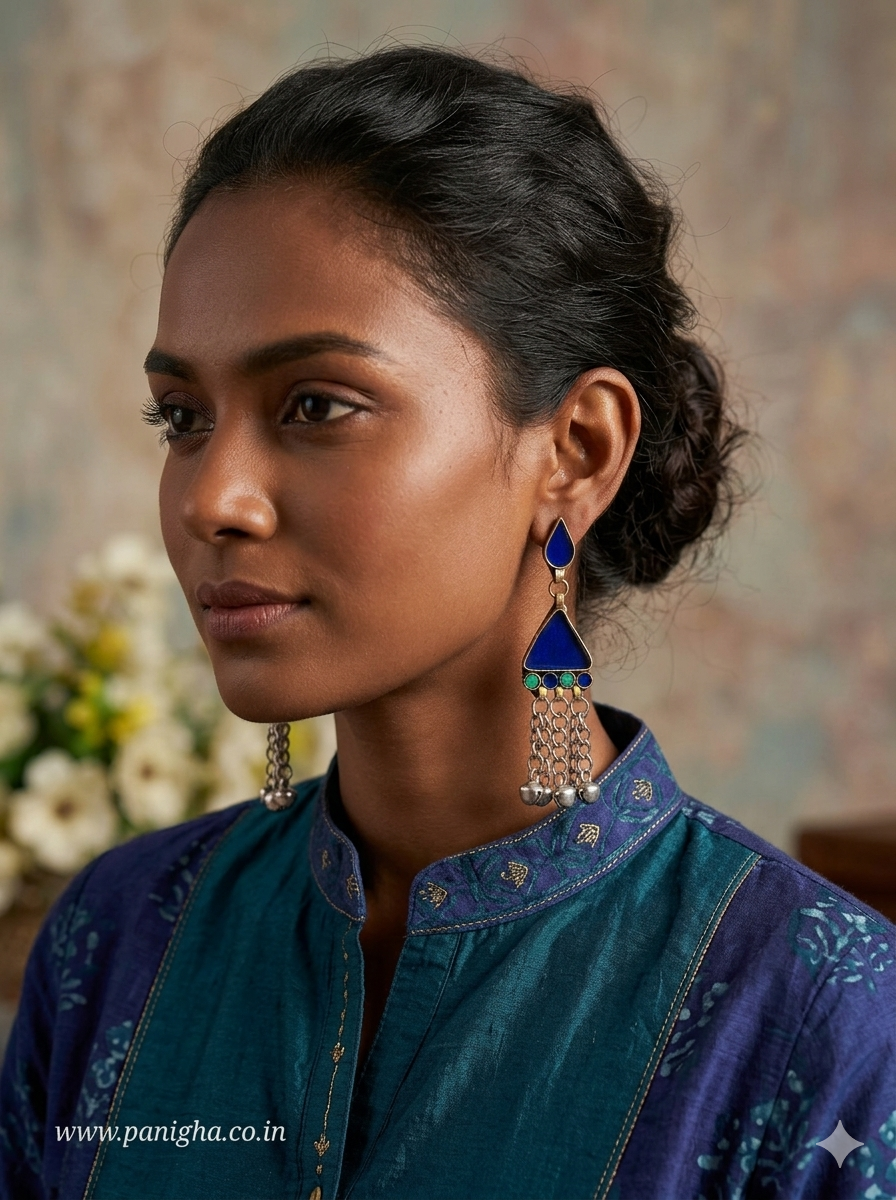 Neel Trikon Boond Afghan Earrings
