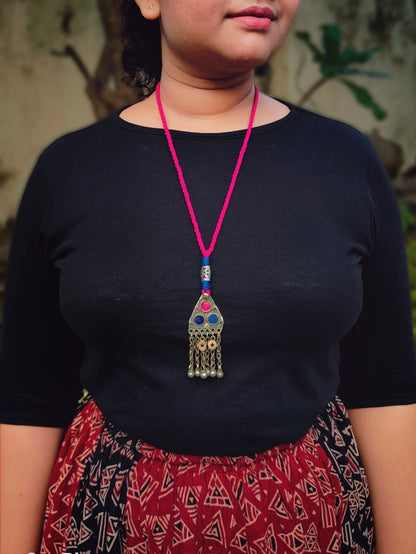 Pink Nomad Afghan Neckpiece